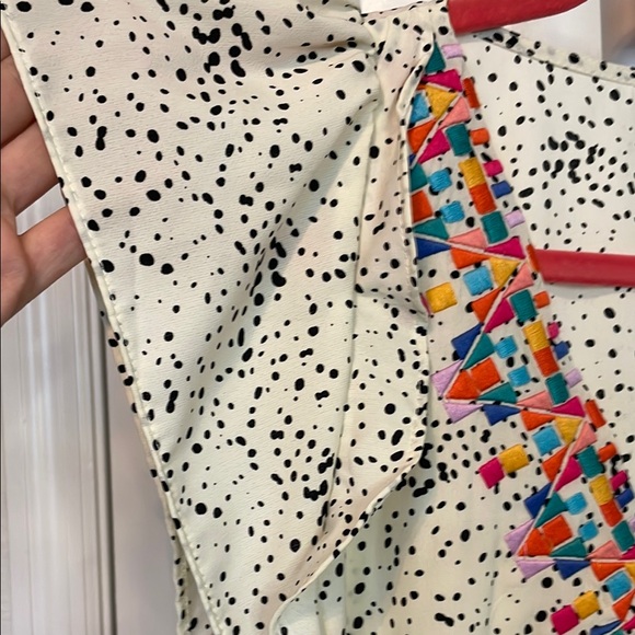 THML Black and White Ruffled Embellished Blouse - Picture 3 of 6